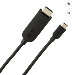 ONN Black HDMI to USB-C Cable - 6 ft